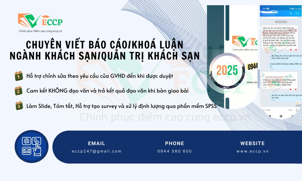 Chuyên Viết Báo Cáo, Khóa Luận Ngành Khách Sạn/Quản Trị Khách Sạn tại ECCP