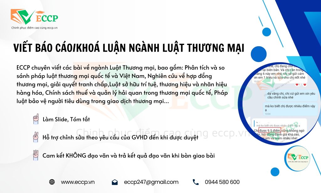 viết Báo cáo, Luận văn tốt nghiệp ngành Luật Thương mại - ECCP