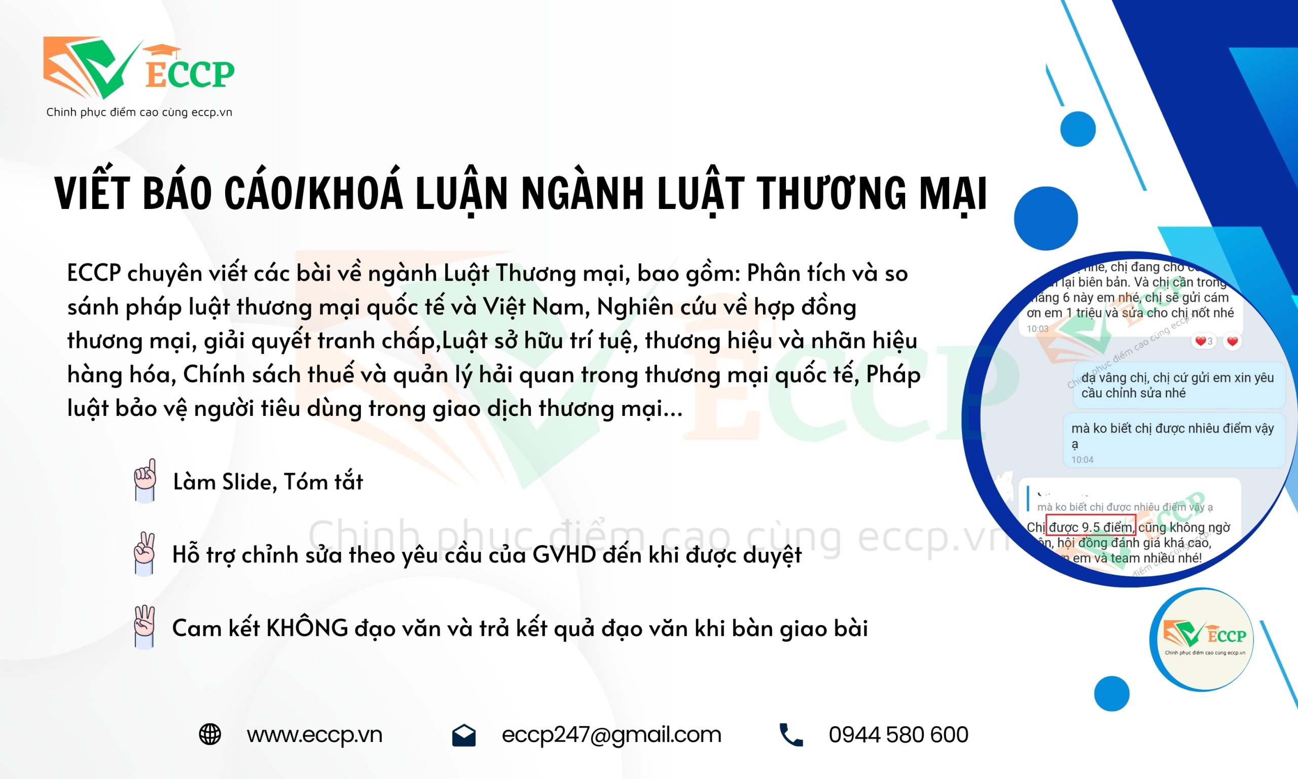 viết Báo cáo, Luận văn tốt nghiệp ngành Luật Thương mại - ECCP