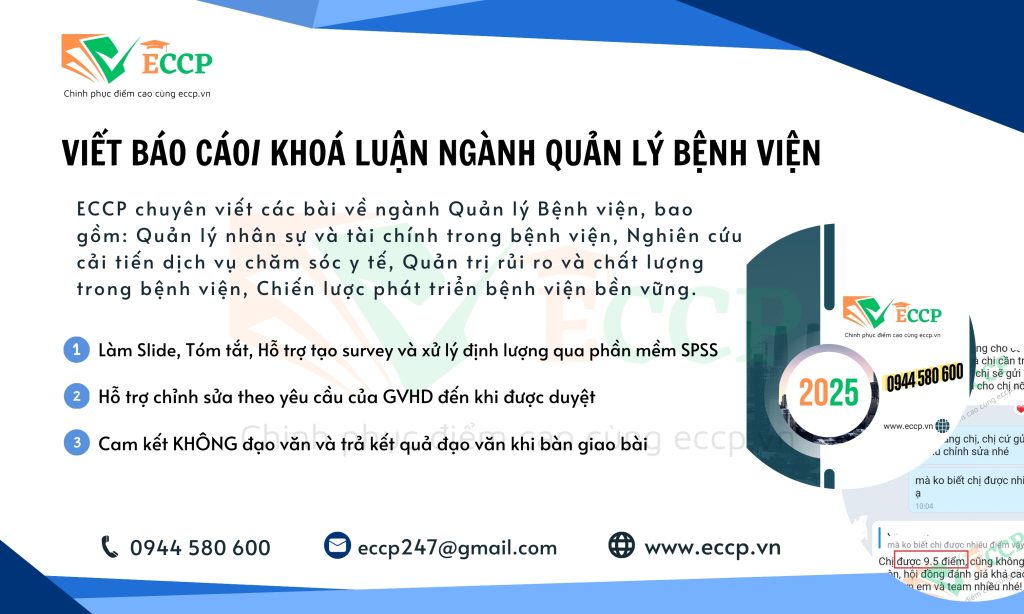 Viết Báo Cáo, Luận Văn Ngành Quản Lý Bệnh Viện – Dịch Vụ Chuyên Nghiệp Tại ECCP